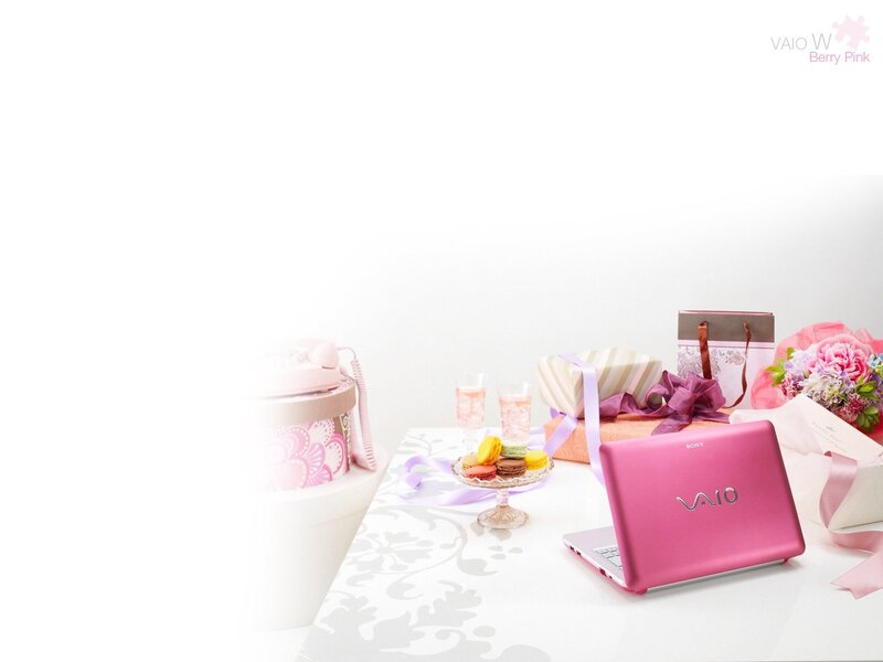 Pink Laptop on Table