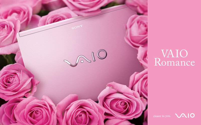 Pink Laptop with Roses