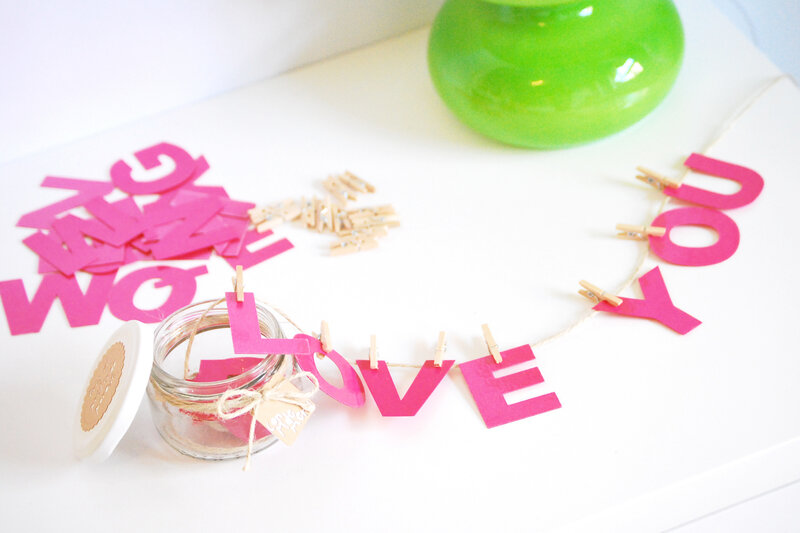 Pink Letter Garland