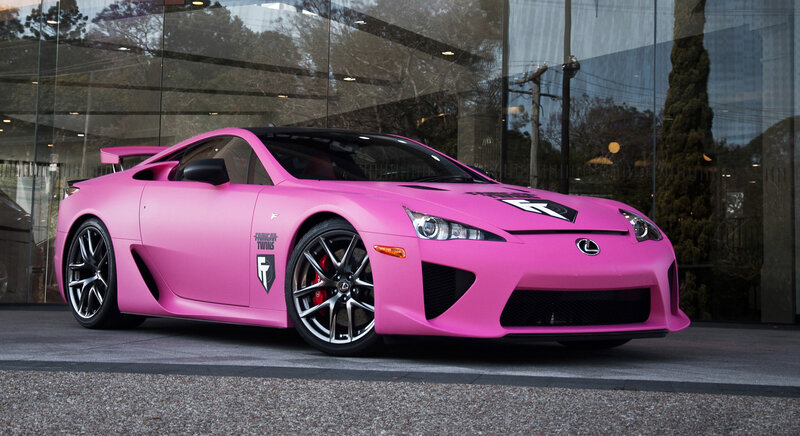 Pink Lexus LFA Sports Car — Dramatic