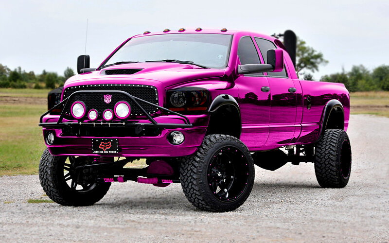 Pink Lifted Truck