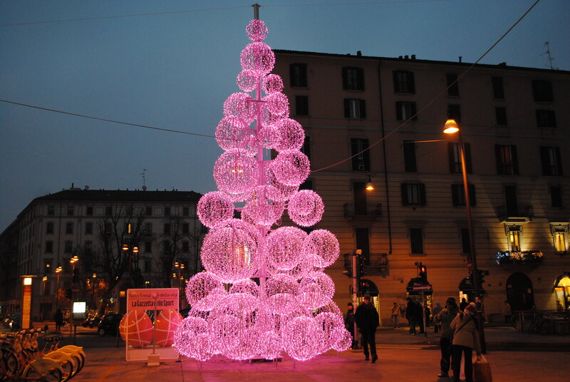 Pink Lighted Christmas Tree