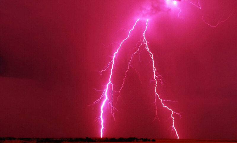 Pink Lightning Strike — Dramatic