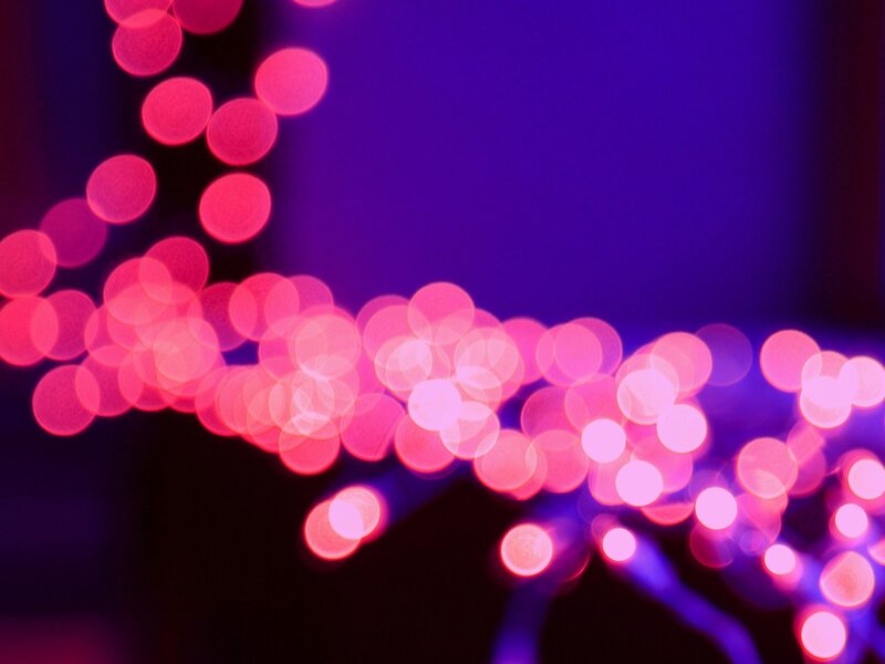 pink lights in bokeh