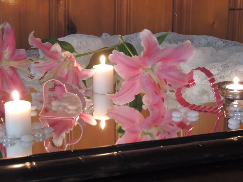 Pink Lilies and Candles