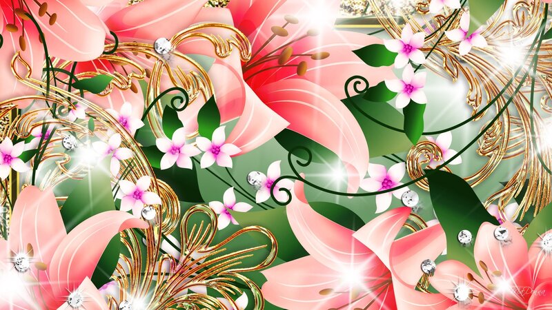 Pink Lilies and Flowers — Ornate