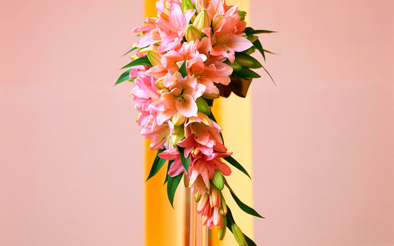 Pink Lilies Bouquet — Calm, Photograph