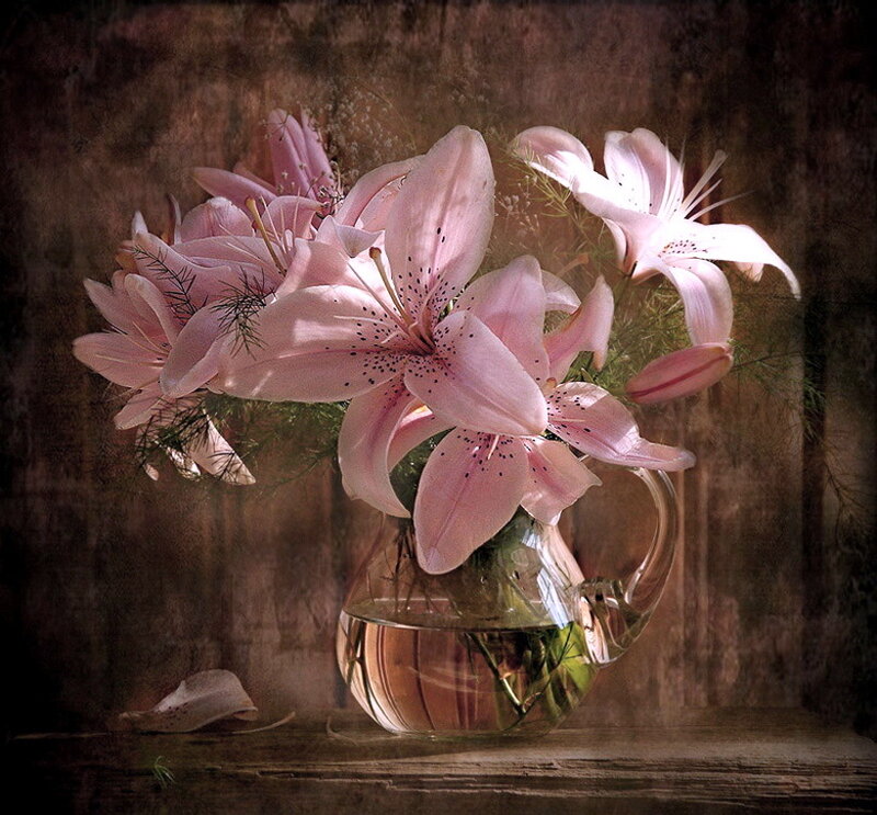 Pink Lilies in a Vase