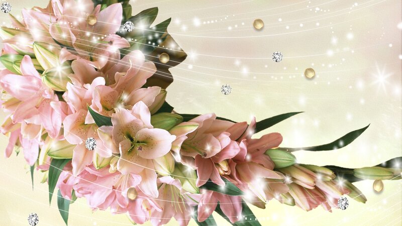 Pink Lilies with Sparkles — Festive