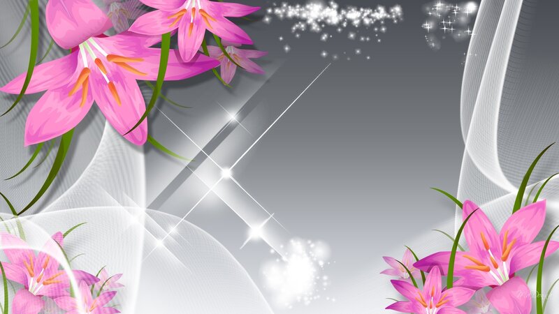 Pink Lilies with Sparkles