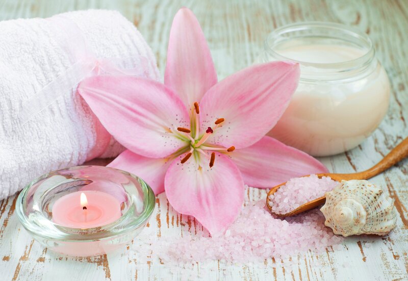 Pink Lily Flower — Serene, Photograph, Candle