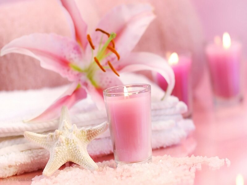 Pink Lily with Candles