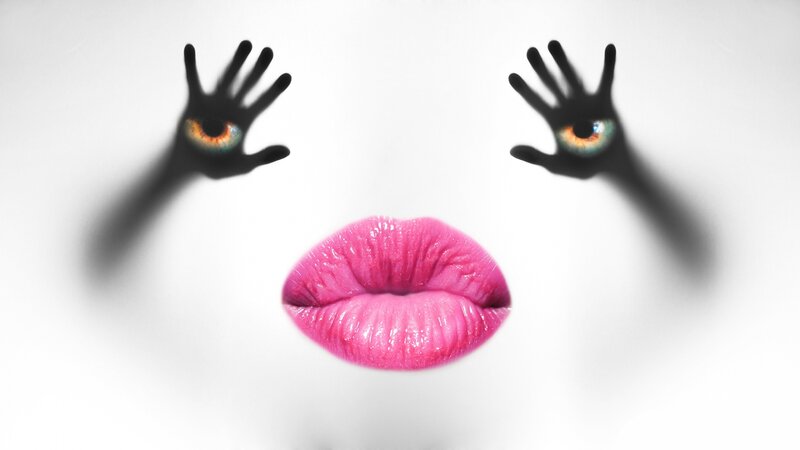 Pink Lips and Hands — White