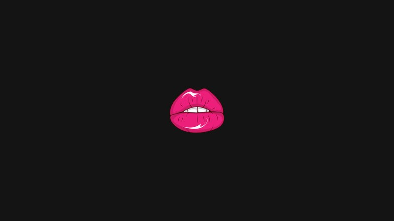 Pink Lips Illustration — Black