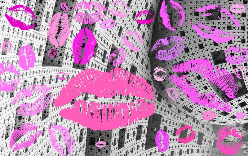 Pink Lipstick Kisses
