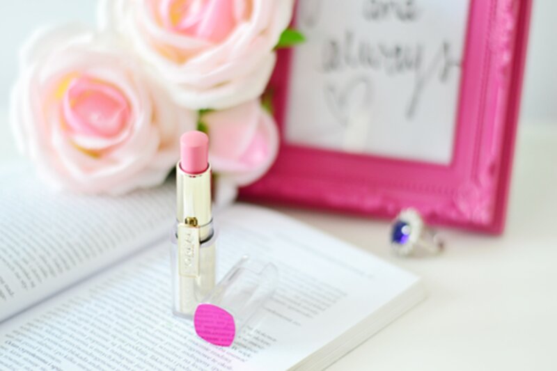 Pink Lipstick on Book