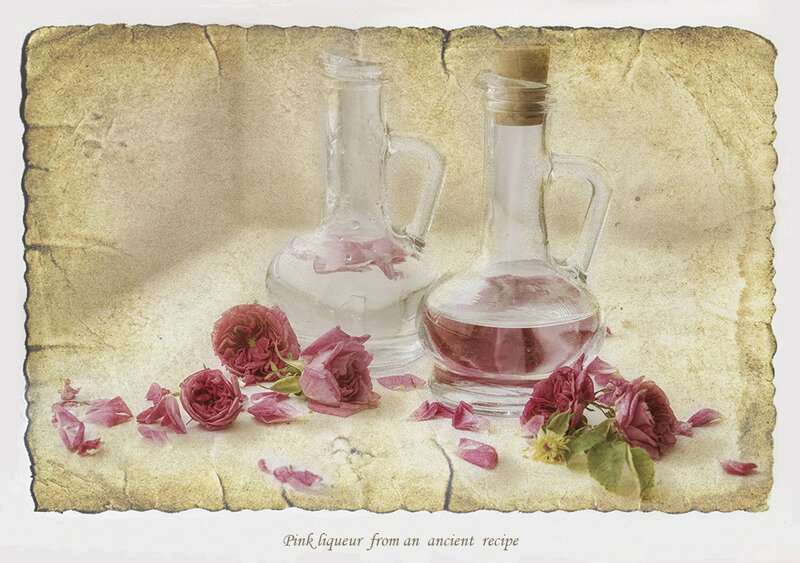 Pink Liqueur Bottles
