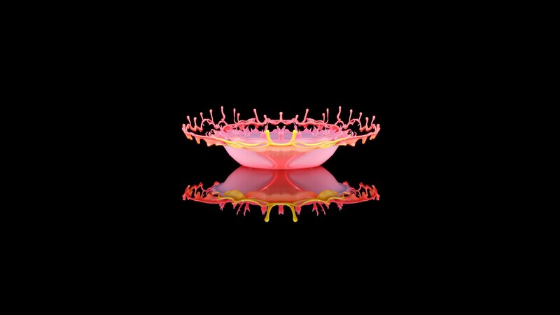 pink liquid splash reflection