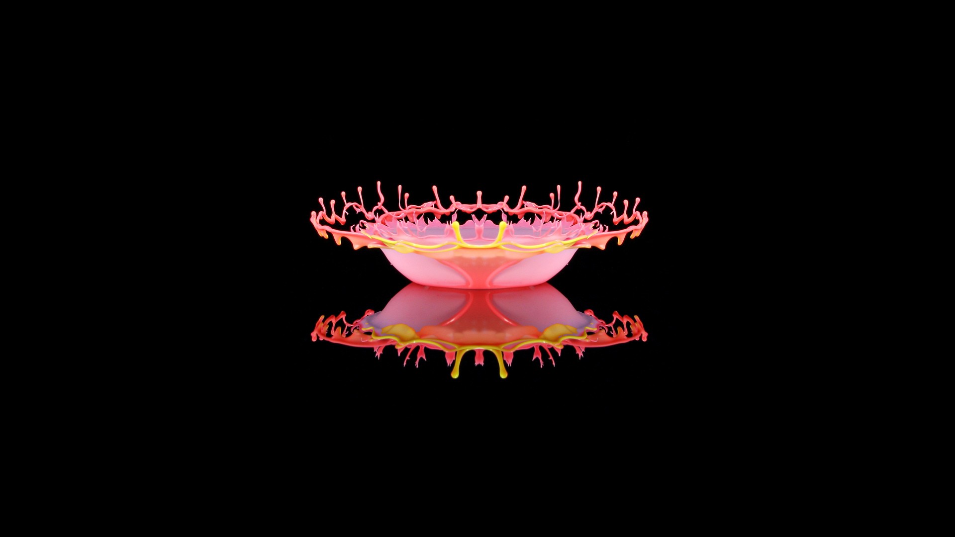 pink liquid splash reflection
