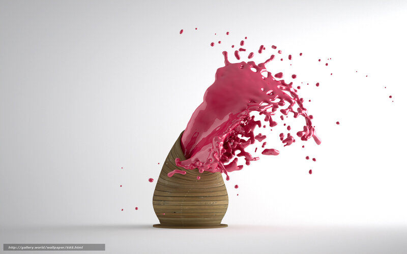 pink liquid splashing from vase