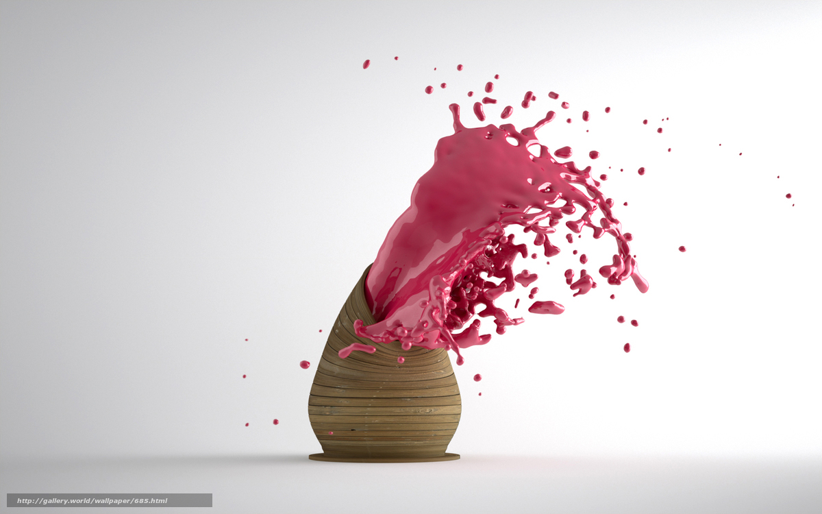 pink liquid splashing from vase