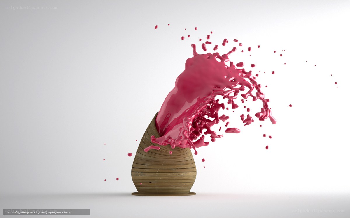 pink liquid splashing from vase