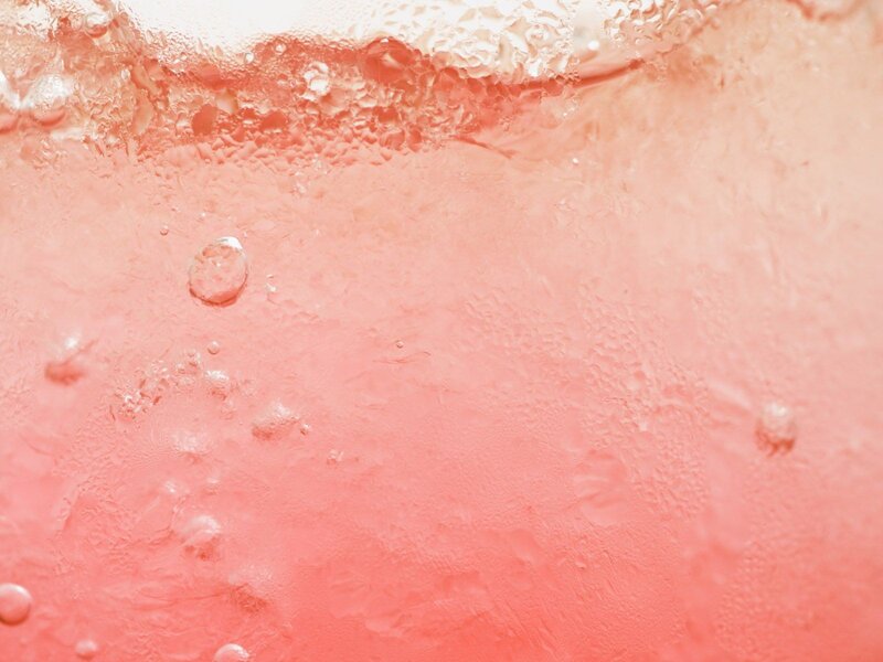 pink liquid with bubbles