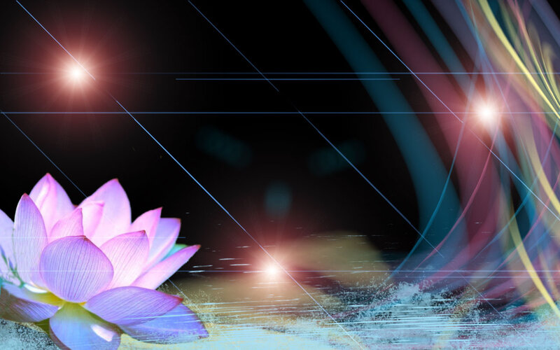Pink Lotus Flower — Purple, Serene, Digital Art