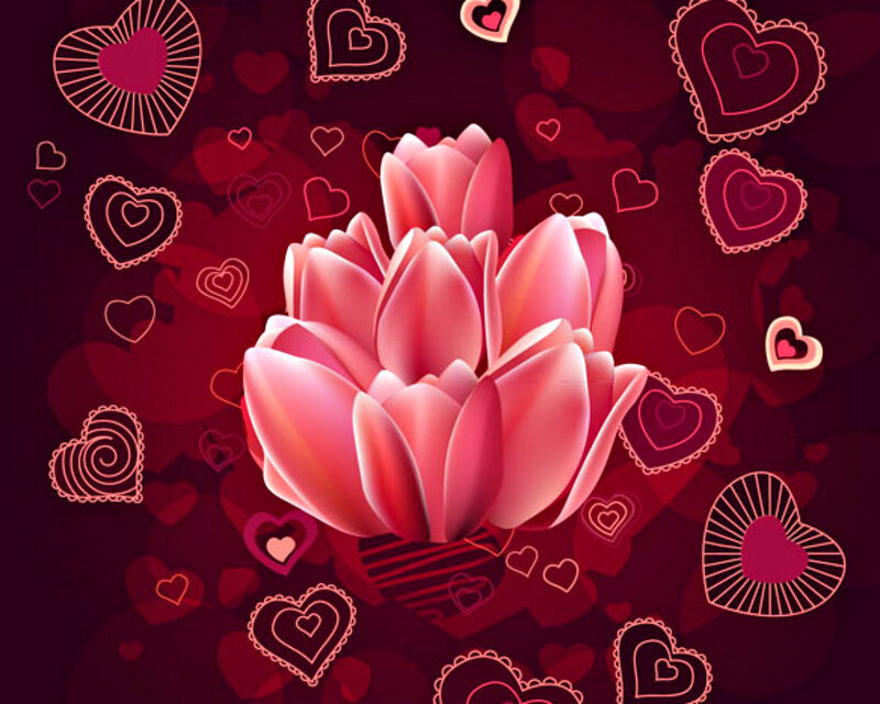 Pink Lotus Flower — Red, Romantic