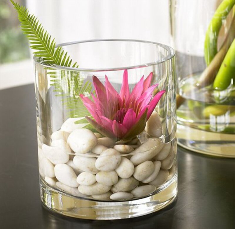Pink Lotus in Glass Vase