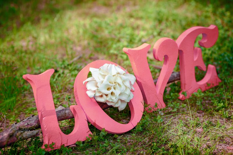 Pink Love Letters with Flowers