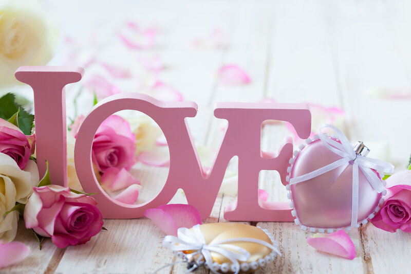 Pink Love Letters with Roses — Romantic