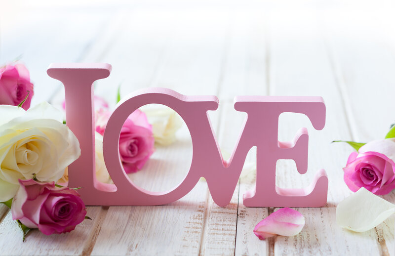 Pink Love Letters with Roses