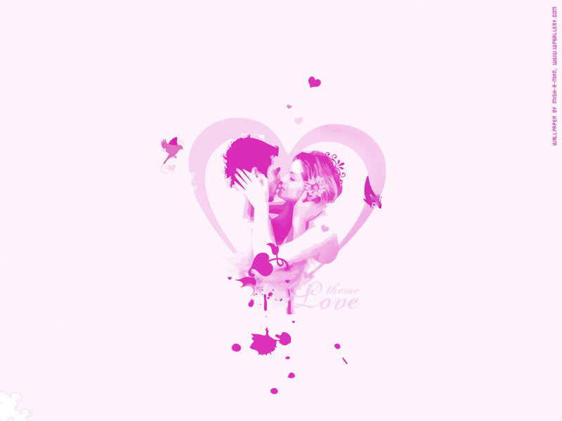 pink love theme wallpaper