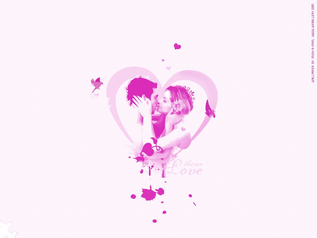 pink love theme wallpaper