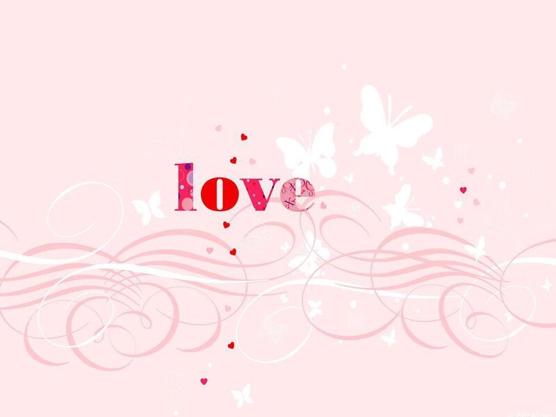 pink love theme with butterflies