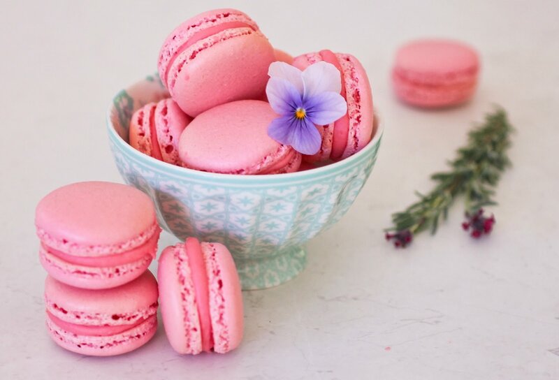 Pink Macarons in Bowl — Calm