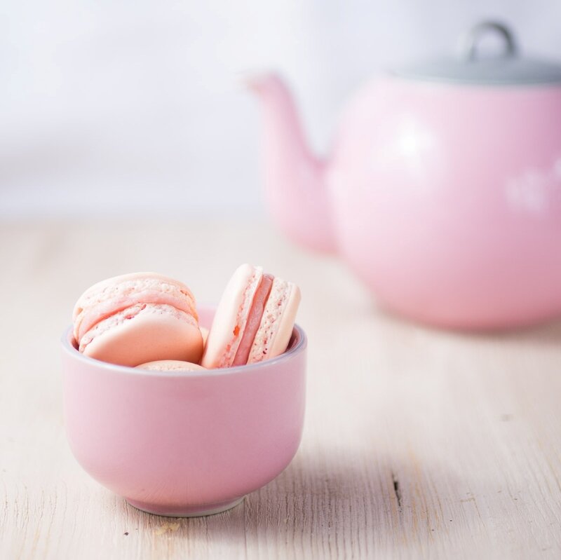 Pink Macarons in Bowl — Serene