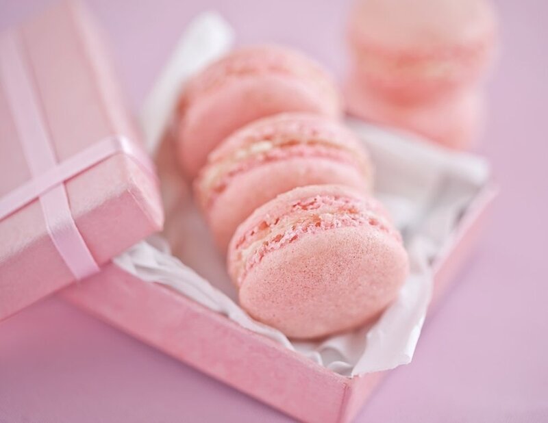 Pink Macarons in Box