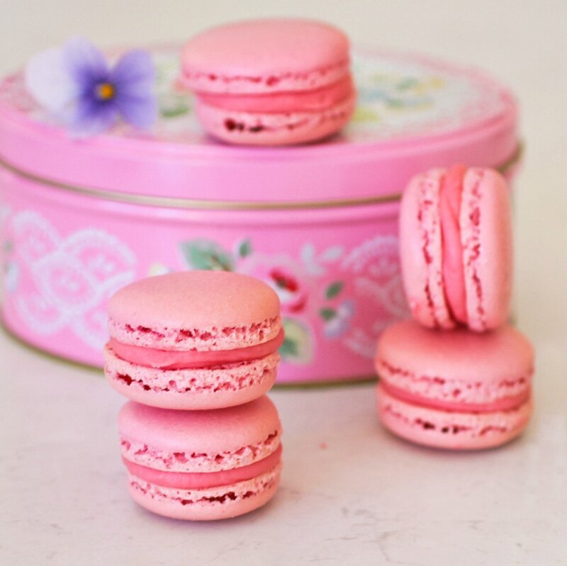 Pink Macarons in Tin