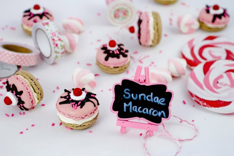 Pink Macarons with Candy
