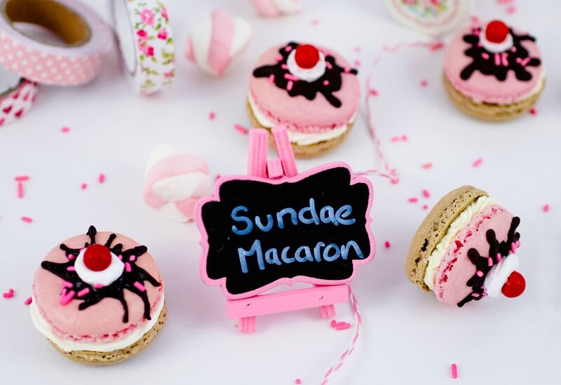Pink Macarons with Sprinkles — Playful