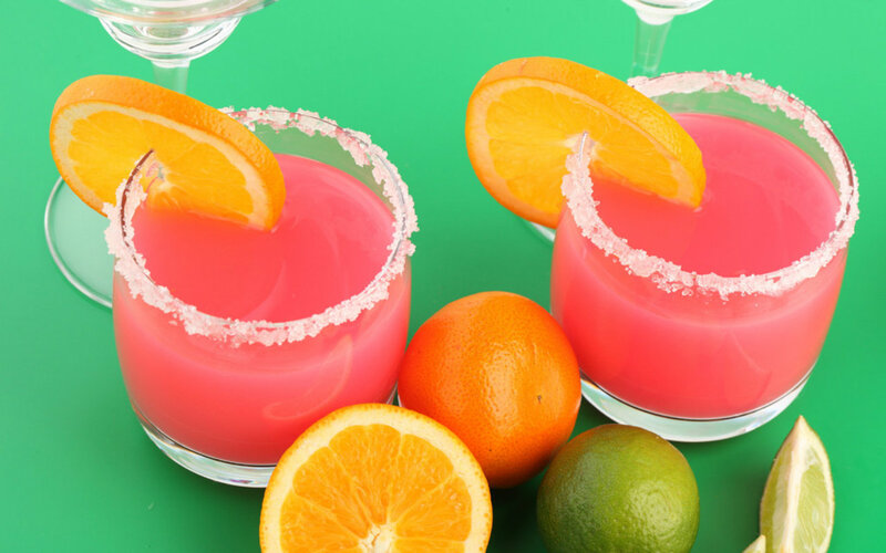 Pink Margaritas with Oranges