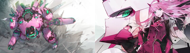 Pink Mecha and Pilot