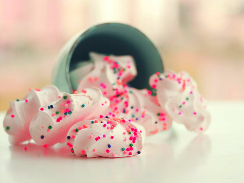 Pink Meringue Cookies