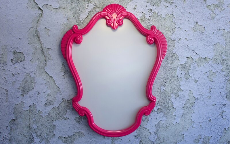 Pink Mirror on Wall