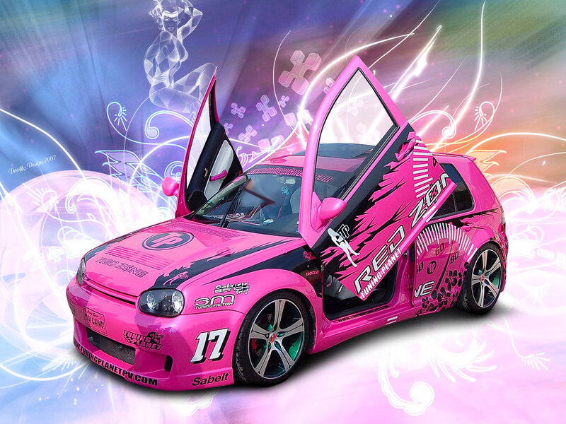 Pink Modified Car
