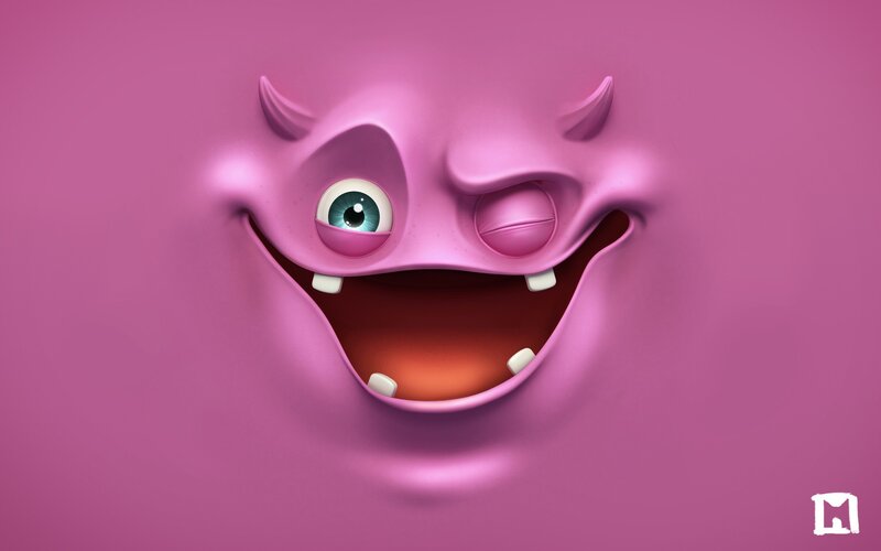 pink monster face