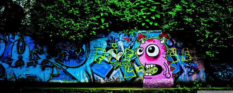 Pink Monster Graffiti