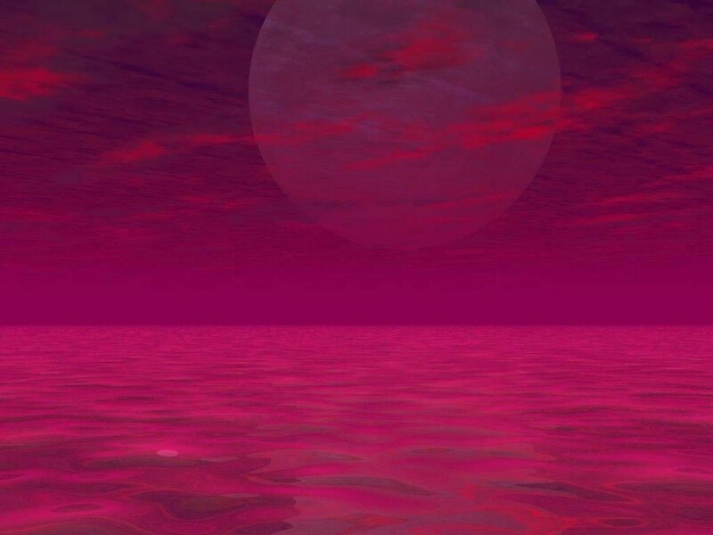 Pink Moon over Water — Magenta